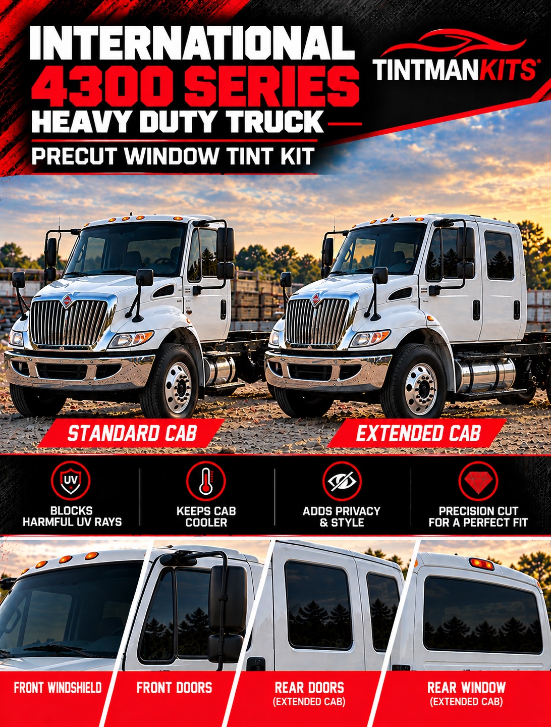 Image: INTERNATIONAL 4300 SERIES Heavy Duty Truck Tint Kits